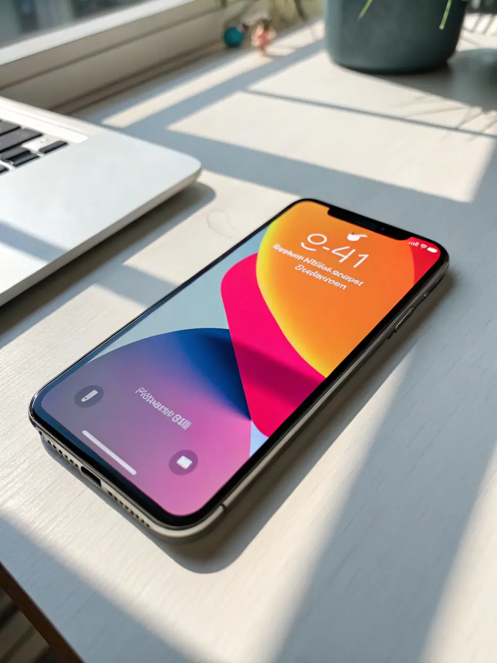 A close-up shot of a refurbished iPhone 12 in excellent condition, showcasing its screen and sleek design, placed on a clean, white surface to highlight its quality.